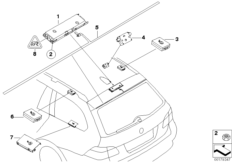 Детали разнесенной антенны для BMW E61 530i N52 (схема запасных частей)