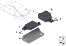 Детали телефонной антенны для BMW F10 535d N57S (схема запасных частей)