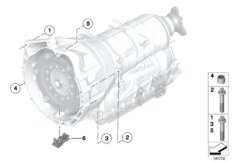 Крепление/дополнит.элементы КПП для BMW F02 730Li N52N (схема запасных частей)