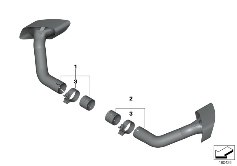 Насадка на выпуск.трубу, хром для BMW E70 X5 3.0si N52N (схема запчастей)