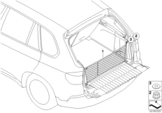 Сетка для багажа для BMW E53 X5 4.8is N62 (схема запасных частей)