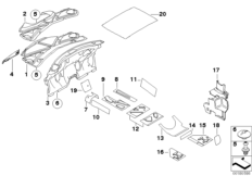 звукоизоляция для BMW R52 Cooper S W11 (схема запасных частей)