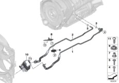 Трубопровод масл.радиатора/теплообменник для BMW E84 X1 23dX N47S (схема запасных частей)