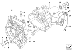 Картер коробки передач/вспом.оборудов. для BMW 259T R 850 RT 96 (0412) 0 (схема запасных частей)