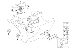 Топливный бак/дополнительные элементы для MOTO R13 F 650 GS Dakar 00 (0173,0183) 0 (схема запасных частей)