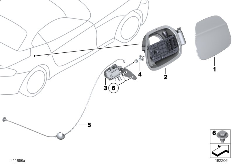 Заслонка заливного отверстия для BMW E89 Z4 20i N20 (схема запчастей)