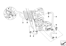 Патрубки радиатора/датчик температуры для BMW R131 G 650 GS 09 (0178,0179) 0 (схема запасных частей)