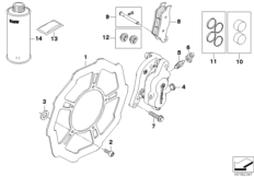 Тормозной механизм переднего колеса для BMW K16 G 450 X (0145) 0 (схема запасных частей)