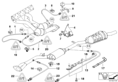 Лямбда-зонд/дополнительные элементы для BMW E46 316i N42 (схема запасных частей)
