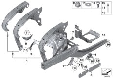 Колесная ниша/лонжерон для BMW F03N 750LiS N63 (схема запасных частей)