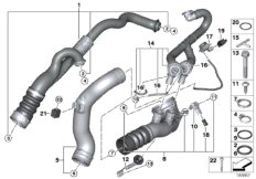 Воздуховод наддувочного воздуха для BMW F02 740Li N54 (схема запасных частей)