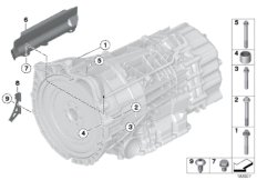 Крепление/дополнит.элементы КПП для BMW E92 335i N54 (схема запасных частей)