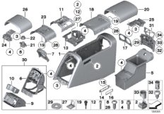 Центральная консоль для BMW RR2N Drophead N73 (схема запасных частей)