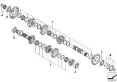 Опора валов МКПП для BMW K16 G 450 X (0145) 0 (схема запасных частей)