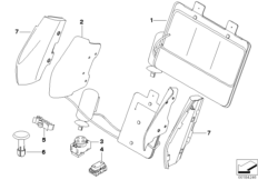 Поясничная опора переднего сиденья для BMW E93 330i N53 (схема запасных частей)