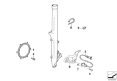 Датчик торм.механизма переднего колеса для MOTO R13 F 650 GS Dakar 04 (0176,0186) 0 (схема запасных частей)