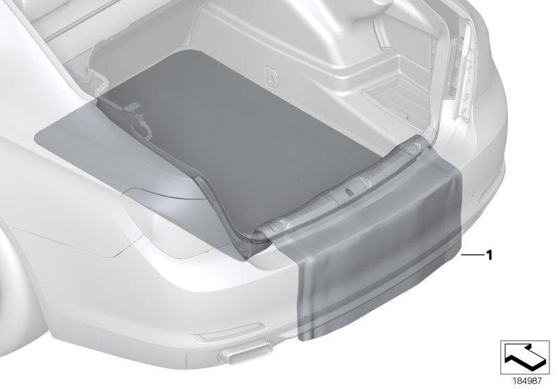 Двухсторонний мат багажного отделения для BMW F01N Hybrid 7 N55 (схема запчастей)