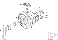 генератор для BMW R22 R 1150 RS 01 (0447,0498) 0 (схема запасных частей)