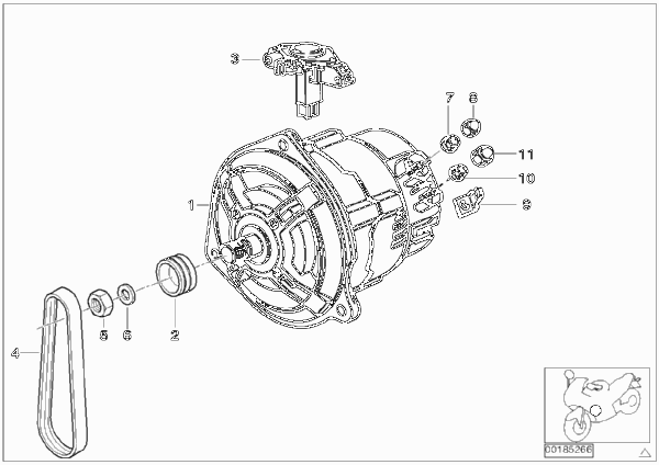 генератор для BMW R28 R 1150 R Rockster (0308,0318) 0 (схема запчастей)
