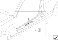 Планки на пороги дверей BMW Performance для BMW E92 323i N52N (схема запасных частей)