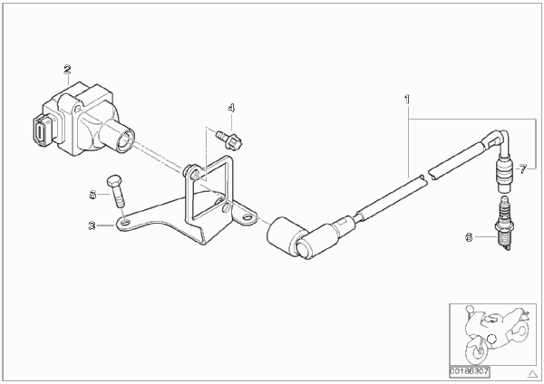 Система зажигания для BMW R13 F 650 GS Dakar 00 (0173,0183) 0 (схема запчастей)