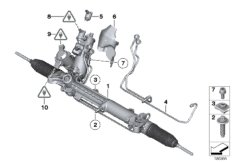 Рулевой механизм с гидроусилителем для BMW F01 740dX N57S (схема запасных частей)