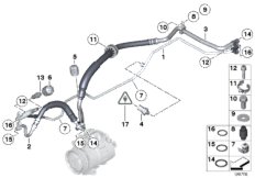 Трубопроводы хладагента для BMW E89 Z4 23i N52N (схема запасных частей)