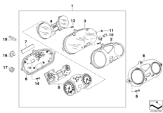 комбинация приборов для MOTO R13 F 650 GS Dakar 00 (0173,0183) 0 (схема запасных частей)