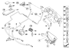 Клапанный блок и доп.дет./Dynamic Drive для BMW E60 525i N52 (схема запасных частей)