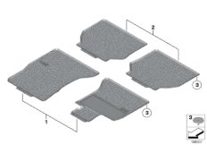 Резиновый коврик для BMW F07 535i N55 (схема запасных частей)