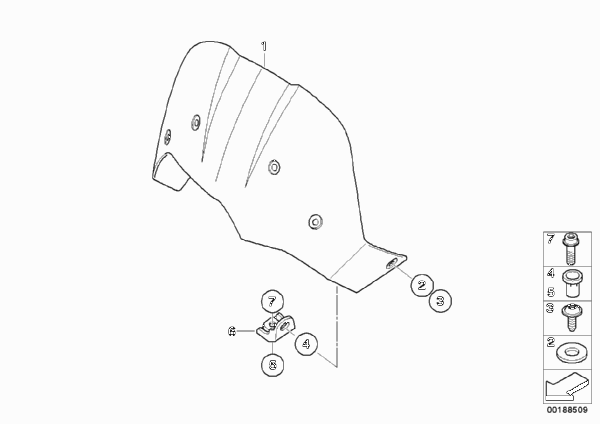 Доп. элементы ветрозащитного щитка для BMW K72 F 650 GS (0218,0228) 0 (схема запчастей)