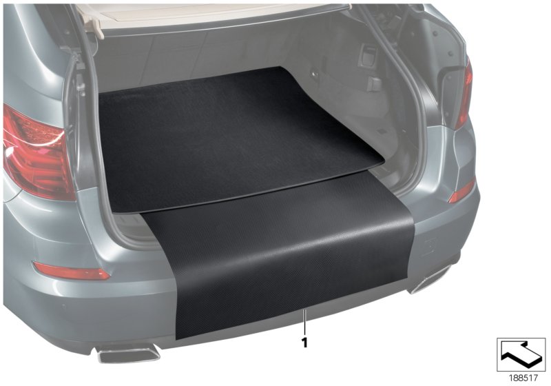 Двухсторонний мат багажного отделения для BMW F07 535d N57S (схема запчастей)