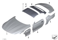 Наружная облицовка для BMW E89 Z4 23i N52N (схема запасных частей)