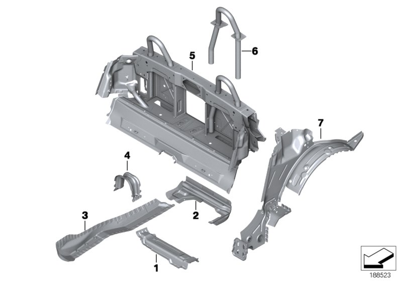 Перегородка баг.отделение/детали днища для BMW E89 Z4 35i N54 (схема запчастей)