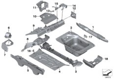 Дополнит.элементы пола багажника для BMW E89 Z4 18i N20 (схема запасных частей)