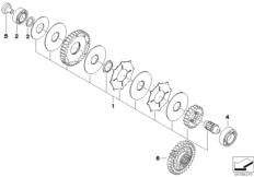 Сцепление/моторная передача для BMW K16 G 450 X (0145) 0 (схема запасных частей)