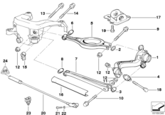 Балка заднего моста/подвеска колеса для BMW E36 M3 3.2 S50 (схема запасных частей)