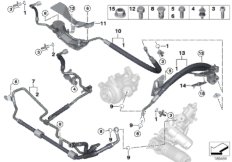 Трубопр.гидроус.рул.упр./Adaptive Drive для BMW E71 X6 35dX M57N2 (схема запасных частей)
