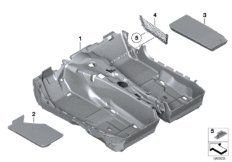облицовка днища для BMW E89 Z4 30i N52N (схема запасных частей)