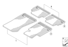 Резиновый коврик для BMW F02N 730Li N52N (схема запасных частей)