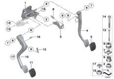 Педальный механизм с возвратн.пружиной для BMW E89 Z4 30i N52N (схема запасных частей)