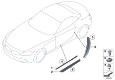 Накладка порога для BMW E89 Z4 18i N20 (схема запасных частей)