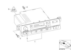 Радиоприемник BMW Reverse для BMW E46 330i M54 (схема запасных частей)