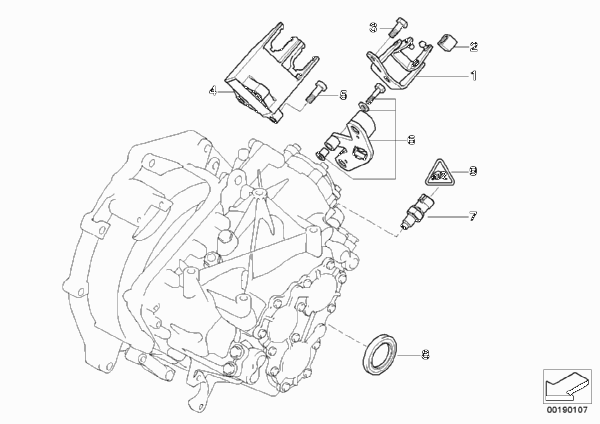Детали коробки передач GS6-85BG для BMW R53 Cooper S W11 (схема запчастей)