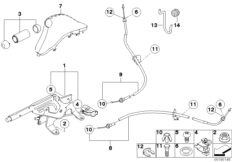 Рычаг стояночного тормоза для BMW R59 Cooper SD N47N (схема запасных частей)