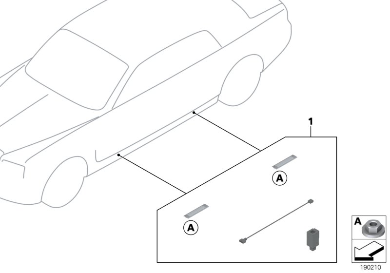 К-т дооснащения, подсветка протекторов для BMW RR1 Phantom N73 (схема запчастей)