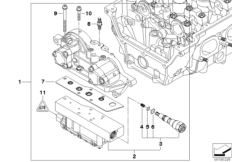 Головка блока цилиндров-Vanos для BMW E85 Z4 M3.2 S54 (схема запасных частей)
