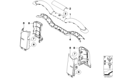 Облицовка дуги безопасности для BMW R57N Coop.S JCW N18 (схема запасных частей)