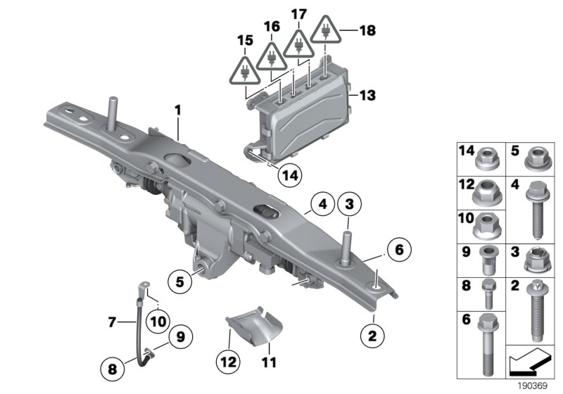 Актюатор HSR/доп.элементы/ЭБУ для BMW F02 730Li N52N (схема запчастей)