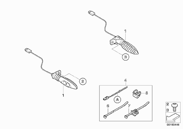 К-т доосн.светод.указателями поворотов для BMW K27 R 1200 R 06 (0378,0398) 0 (схема запчастей)